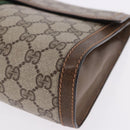 GUCCI GG Supreme Web Sherry Line Clutch Bag PVC Beige 89 01 007 Auth 194188-14