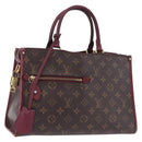LOUIS VUITTON Monogram PopincourtPM Hand Bag 2way Wine Red M43462 LV Auth 194190-1