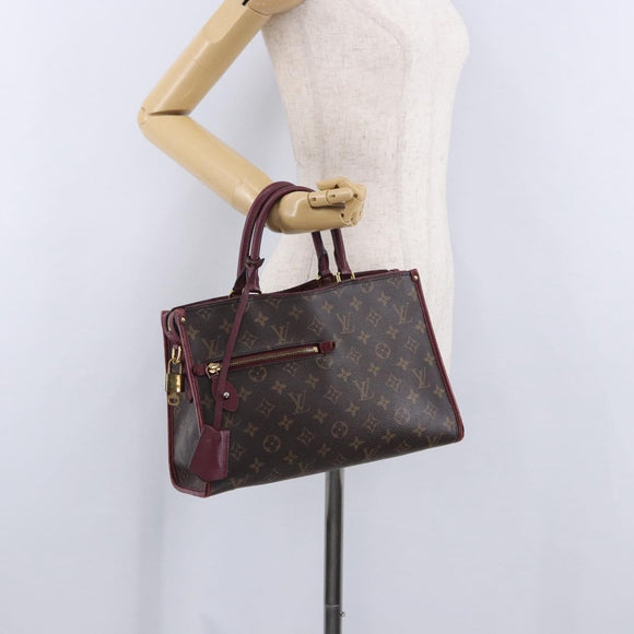 LOUIS VUITTON Monogram PopincourtPM Hand Bag 2way Wine Red M43462 LV Auth 194190