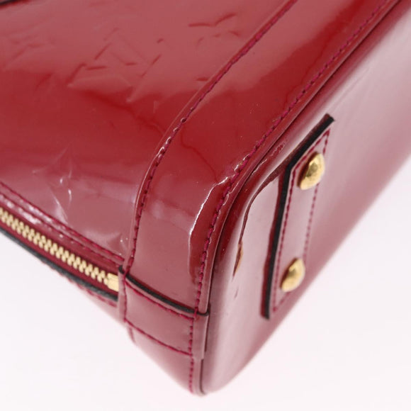 LOUIS VUITTON Monogram Vernis Alma BB Red Rose Andian M91771 LV Auth 194191