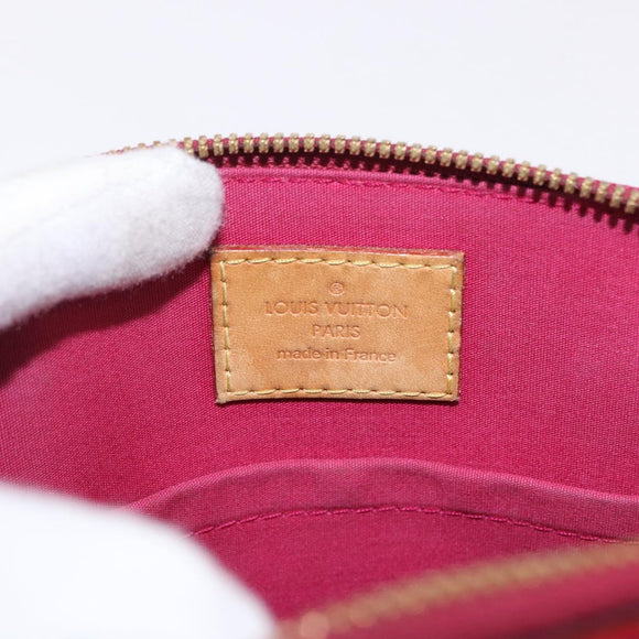 LOUIS VUITTON Monogram Vernis Alma BB Red Rose Andian M91771 LV Auth 194191