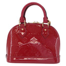 LOUIS VUITTON Monogram Vernis Alma BB Red Rose Andian M91771 LV Auth 194191-13