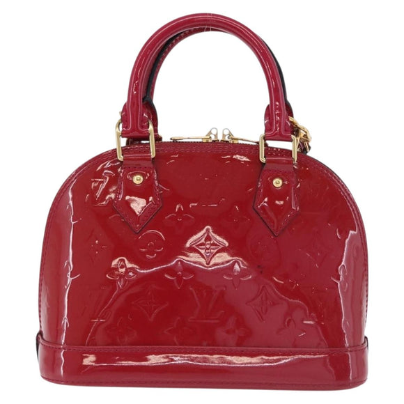 LOUIS VUITTON Monogram Vernis Alma BB Red Rose Andian M91771 LV Auth 194191