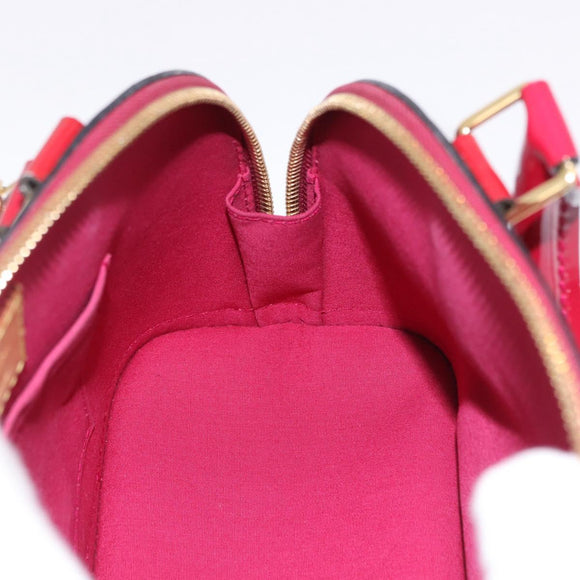 LOUIS VUITTON Monogram Vernis Alma BB Red Rose Andian M91771 LV Auth 194191