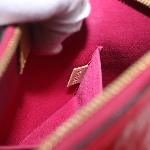 LOUIS VUITTON Monogram Vernis Alma BB Red Rose Andian M91771 LV Auth 194191