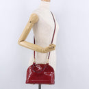 LOUIS VUITTON Monogram Vernis Alma BB Red Rose Andian M91771 LV Auth 194191-24