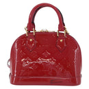 LOUIS VUITTON Monogram Vernis Alma BB Red Rose Andian M91771 LV Auth 194191-3