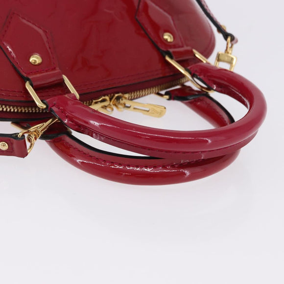 LOUIS VUITTON Monogram Vernis Alma BB Red Rose Andian M91771 LV Auth 194191