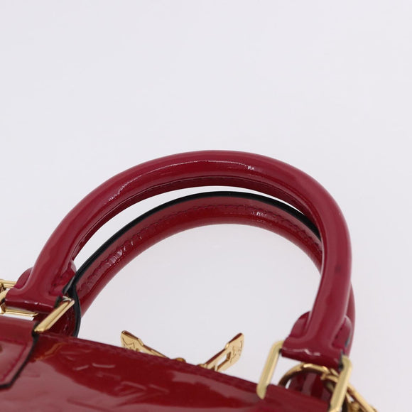 LOUIS VUITTON Monogram Vernis Alma BB Red Rose Andian M91771 LV Auth 194191