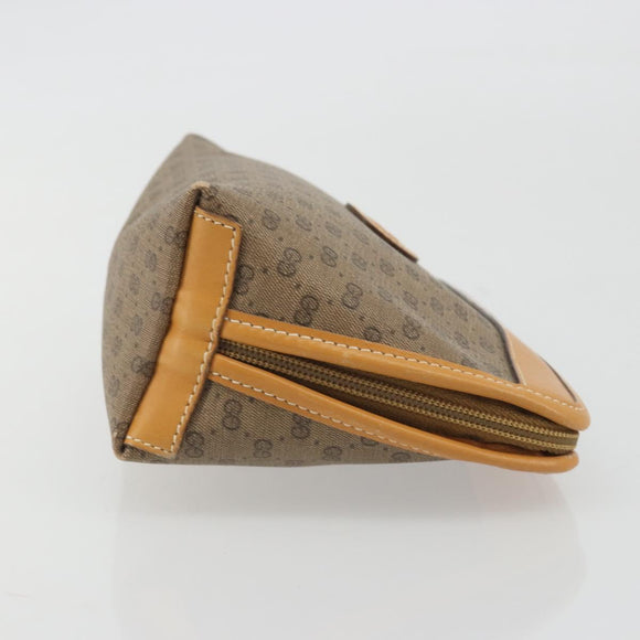 GUCCI Micro GG Pouch PVC Leather Beige Gold Tone 039 89 0902 Auth 194192