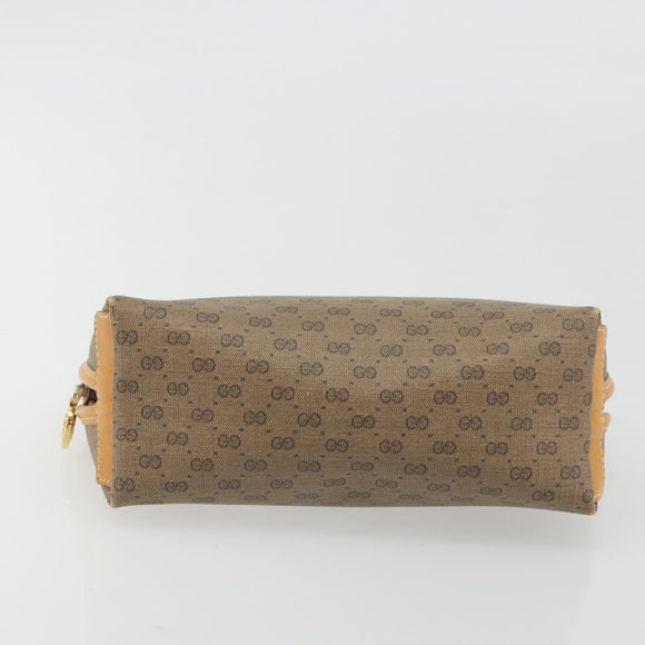 GUCCI Micro GG Pouch PVC Leather Beige Gold Tone 039 89 0902 Auth 194192