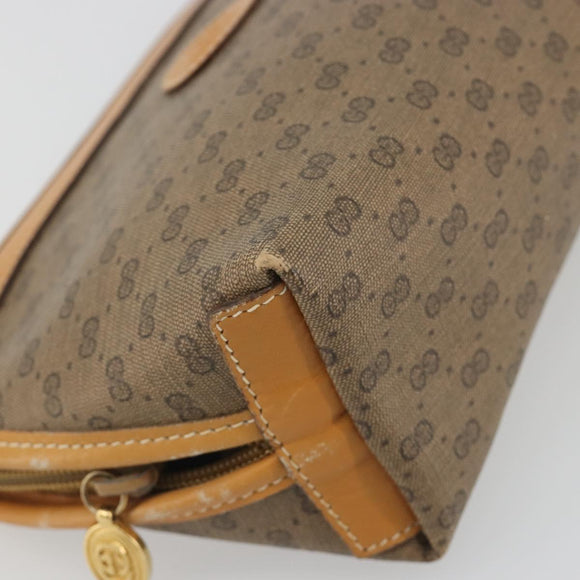 GUCCI Micro GG Pouch PVC Leather Beige Gold Tone 039 89 0902 Auth 194192