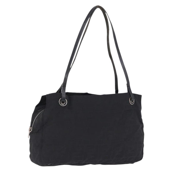 FENDI Zucca Canvas Tote Bag Black Silver Auth 194195