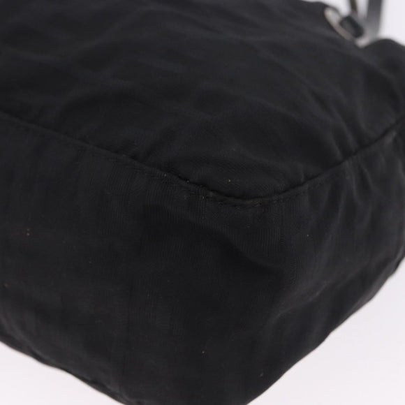 FENDI Zucca Canvas Tote Bag Black Silver Auth 194195