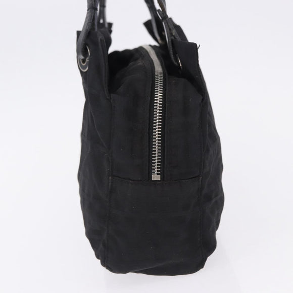 FENDI Zucca Canvas Tote Bag Black Silver Auth 194195