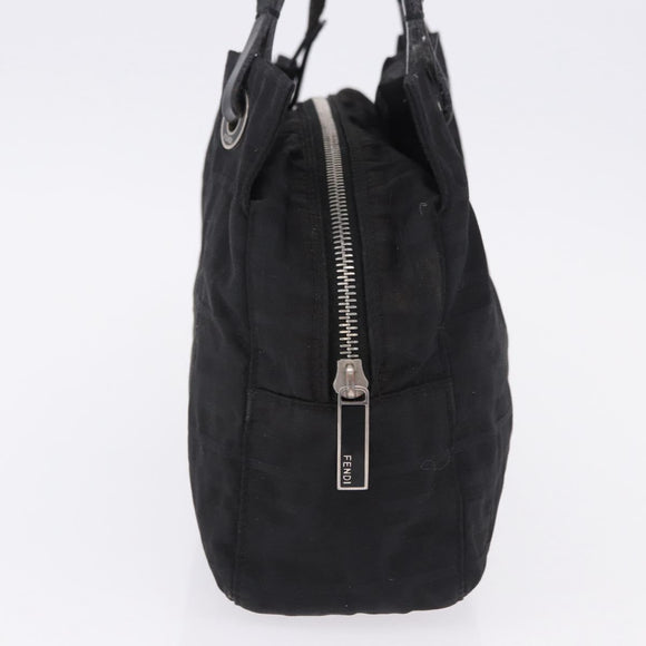 FENDI Zucca Canvas Tote Bag Black Silver Auth 194195