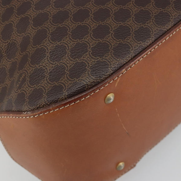 CELINE Macadam Backpack PVC Leather Brown Gold Tone Auth 194199