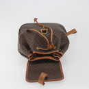 CELINE Macadam Backpack PVC Leather Brown Gold Tone Auth 194199-20
