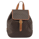 CELINE Macadam Backpack PVC Leather Brown Gold Tone Auth 194199-13