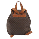 CELINE Macadam Backpack PVC Leather Brown Gold Tone Auth 194199-2