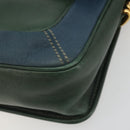 LOEWE Velazquez Shoulder Bag Leather Blue Gold Tone Auth 194205-9