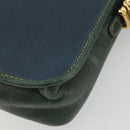 LOEWE Velazquez Shoulder Bag Leather Blue Gold Tone Auth 194205-15