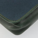 LOEWE Velazquez Shoulder Bag Leather Blue Gold Tone Auth 194205-16