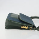 LOEWE Velazquez Shoulder Bag Leather Blue Gold Tone Auth 194205-3
