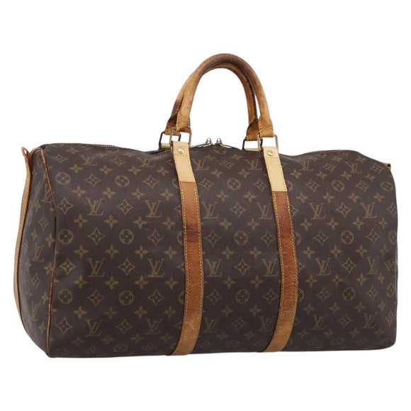LOUIS VUITTON Monogram Keepall Bandouliere 50 Boston Bag M41416 LV Auth 194207