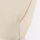 Salvatore Ferragamo Gancini Hand Bag Leather White Gold Tone Auth 194209A-10