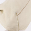 Salvatore Ferragamo Gancini Hand Bag Leather White Gold Tone Auth 194209A-12
