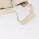 Salvatore Ferragamo Gancini Hand Bag Leather White Gold Tone Auth 194209A-7