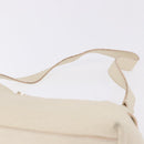 Salvatore Ferragamo Gancini Hand Bag Leather White Gold Tone Auth 194209A-8