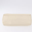 Salvatore Ferragamo Gancini Hand Bag Leather White Gold Tone Auth 194209A-9