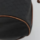 GUCCI Micro GG Shoulder Bag PVC Leather Black Gold Tone Auth 194211-12