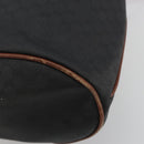 GUCCI Micro GG Shoulder Bag PVC Leather Black Gold Tone Auth 194211-14