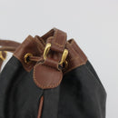 GUCCI Micro GG Shoulder Bag PVC Leather Black Gold Tone Auth 194211-16