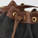 GUCCI Micro GG Shoulder Bag PVC Leather Black Gold Tone Auth 194211-17