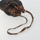 GUCCI Micro GG Shoulder Bag PVC Leather Black Gold Tone Auth 194211-7