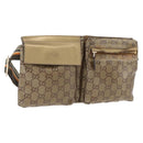 GUCCI GG Crystal Waist Bag Coated Canvas Gold 28566 Auth 194223-1