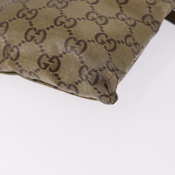 GUCCI GG Crystal Waist Bag Coated Canvas Gold 28566 Auth 194223