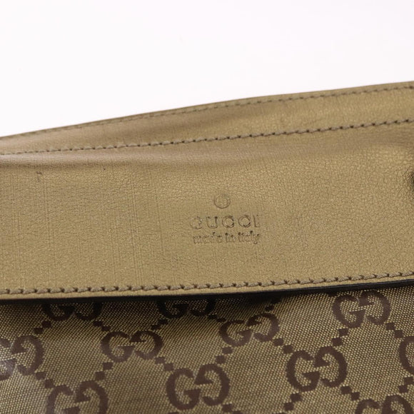 GUCCI GG Crystal Waist Bag Coated Canvas Gold 28566 Auth 194223