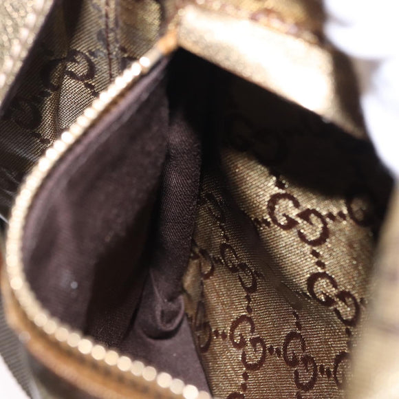 GUCCI GG Crystal Waist Bag Coated Canvas Gold 28566 Auth 194223
