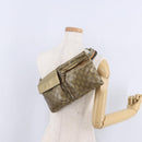 GUCCI GG Crystal Waist Bag Coated Canvas Gold 28566 Auth 194223-25