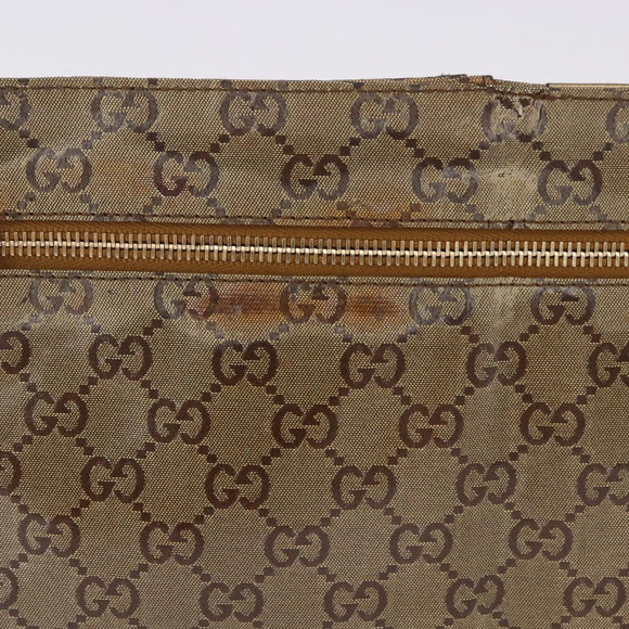 GUCCI GG Crystal Waist Bag Coated Canvas Gold 28566 Auth 194223