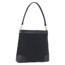 GUCCI GG Canvas Shoulder Bag Black Gold Tone 33900 Auth 194224-1