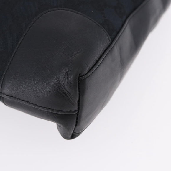 GUCCI GG Canvas Shoulder Bag Black Gold Tone 33900 Auth 194224