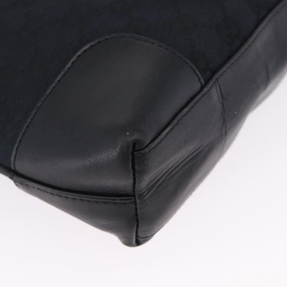 GUCCI GG Canvas Shoulder Bag Black Gold Tone 33900 Auth 194224