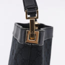 GUCCI GG Canvas Shoulder Bag Black Gold Tone 33900 Auth 194224-10