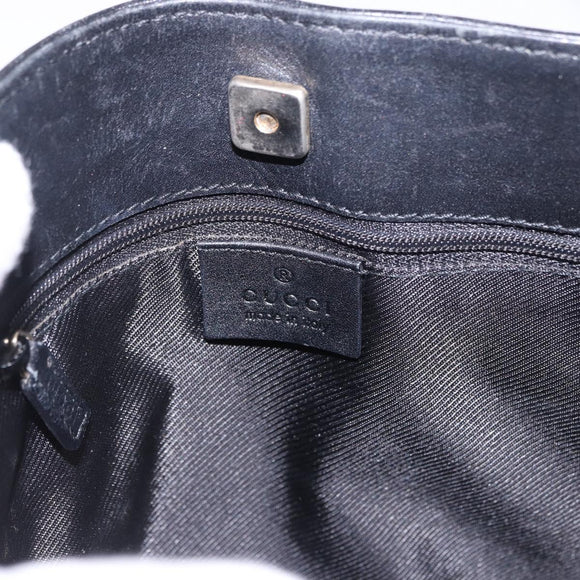 GUCCI GG Canvas Shoulder Bag Black Gold Tone 33900 Auth 194224
